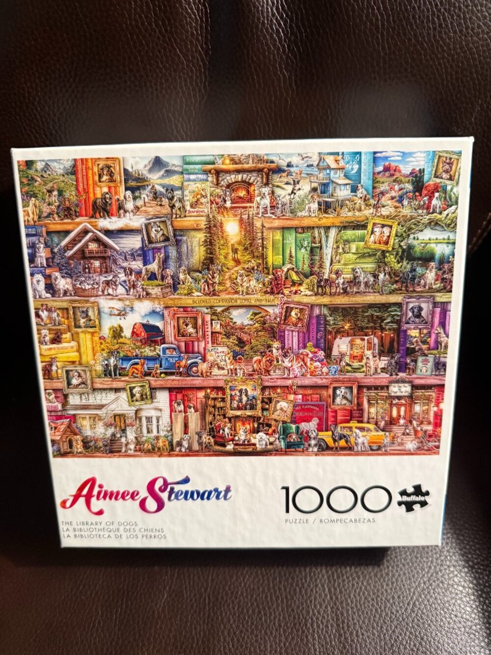 Aimee Stewart The Library of Dogs.  1000 piece jigsaw puzzle with poster.
